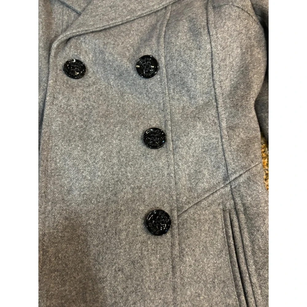 GUESS Women's Gray Wool Blend Pea Coat Jacket Double Breasted Size XS - Picture 4 of 11